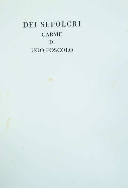 DEI SEPOLCRI. - Carme.