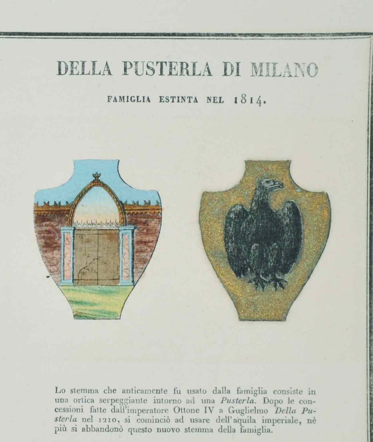 DELLA PUSTERLA DI MILANO. - Famiglie celebri italiane.