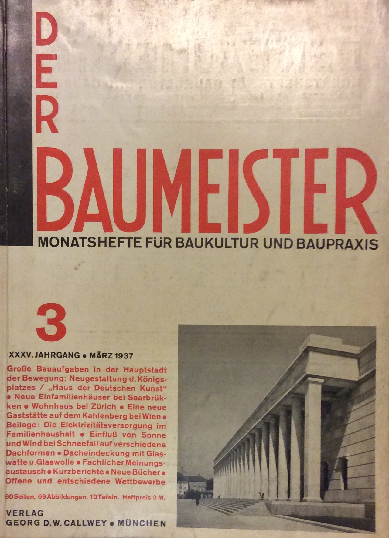 DER BAUMEISTER - HEFT 3. MARZ 1937. - Monatshefte fur …