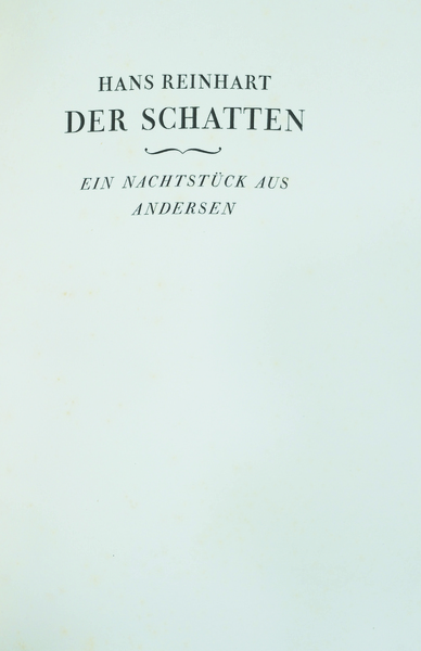 DER SCHATTEN. - Ein Nachtstueck aus Andersen.