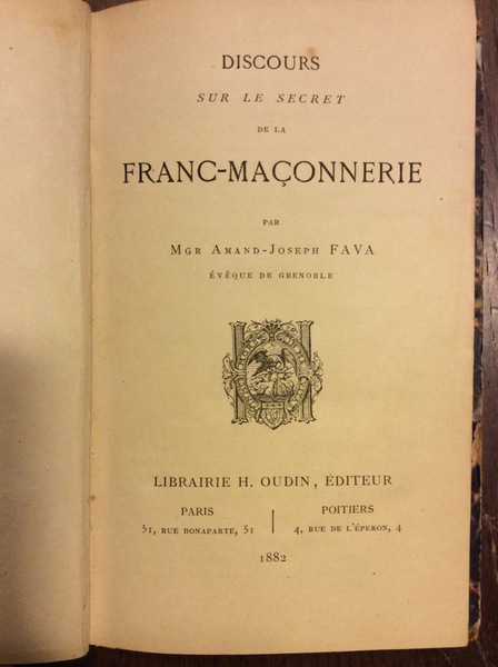 DISCOURS SUR LE SECRET DE LA FRANC-MAÇONNERIE.