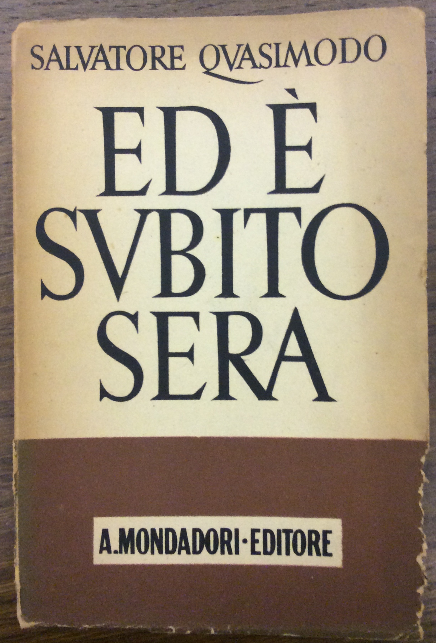 ED E' SUBITO SERA. - Poesie. Con un saggio di …