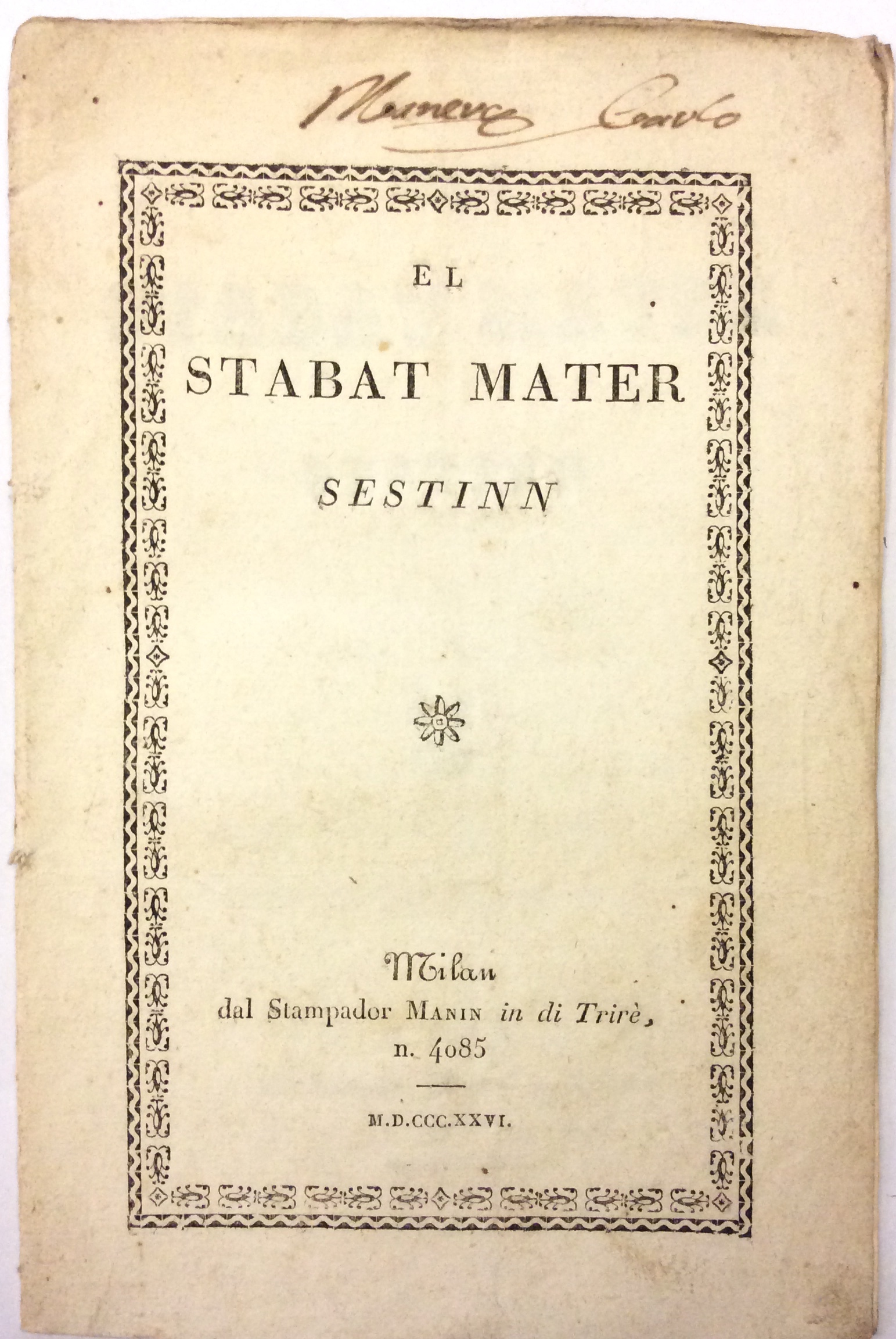 EL STABAT MATER. - Sestinn.