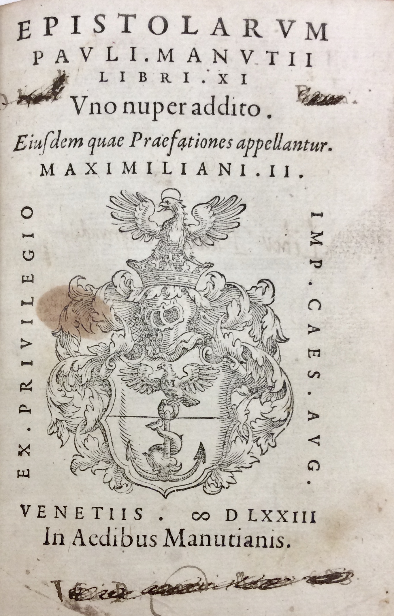 EPISTOLARUM PAULI MANUTII LIBRI XI. - Uno nuper addito. Eiusdem …