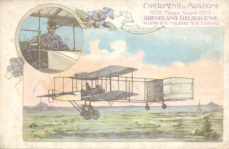 ESPERIMENTI DI AVIAZIONE. MAGGIO GIUGNO 1908. AEROPLANO DELAGRANGE. ROMA - …