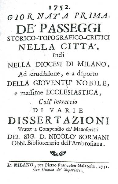 GIORNATA PRIMA (SECONDA TERZA) DE' PASSEGGI STORICO - TOPOGRAFICI - …