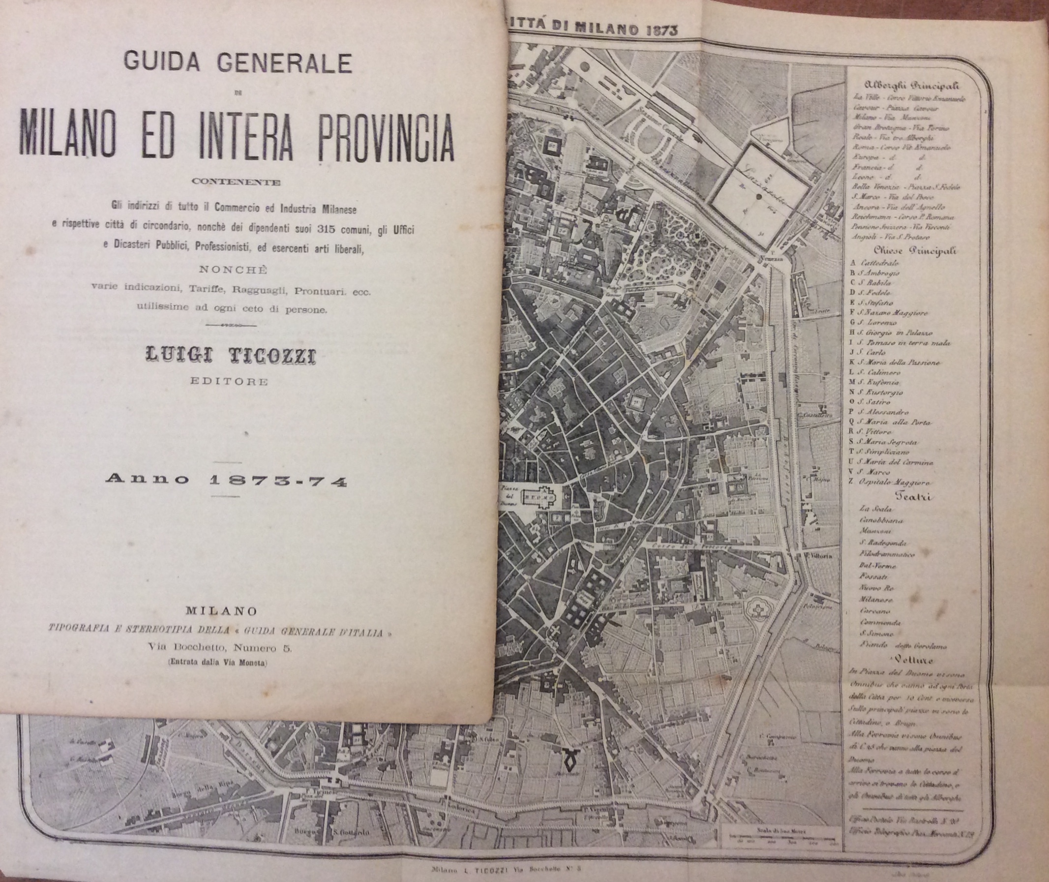 GUIDA GENERALE DI MILANO ED INTERA PROVINCIA. - Contenente gli …