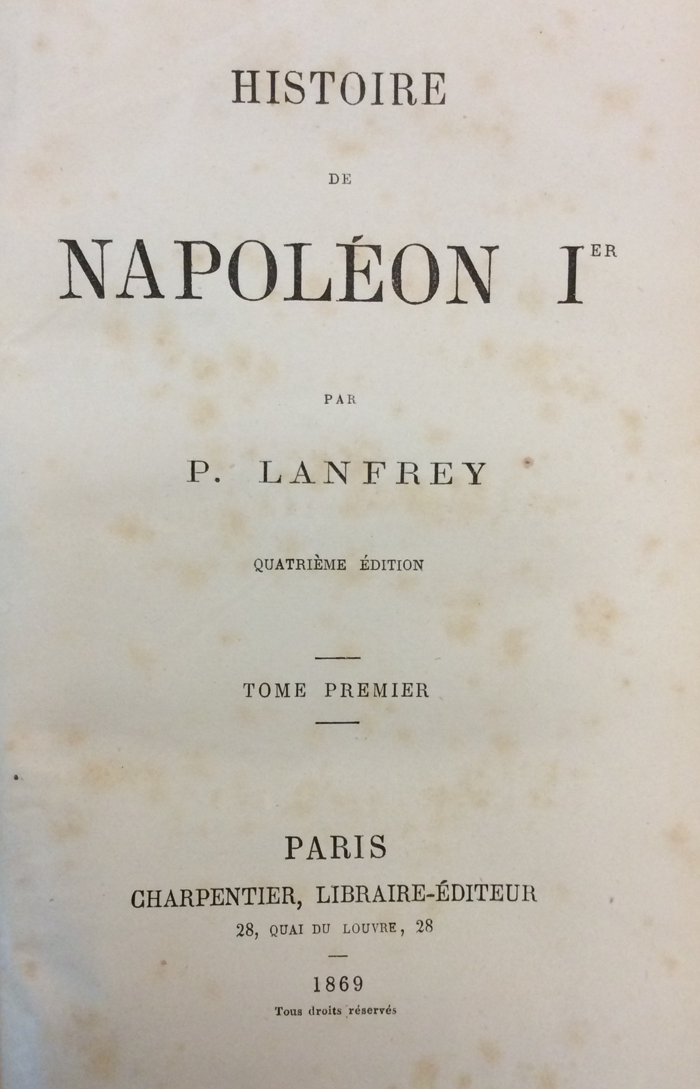 HISTOIRE DE NAPOLEON I.