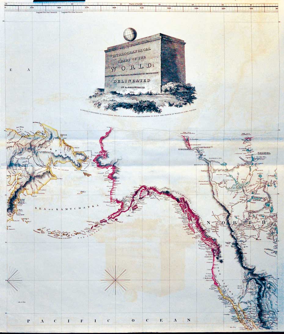 HYDROGRAPHICAL CHART OF THE WORLD. - According to Wrights or …