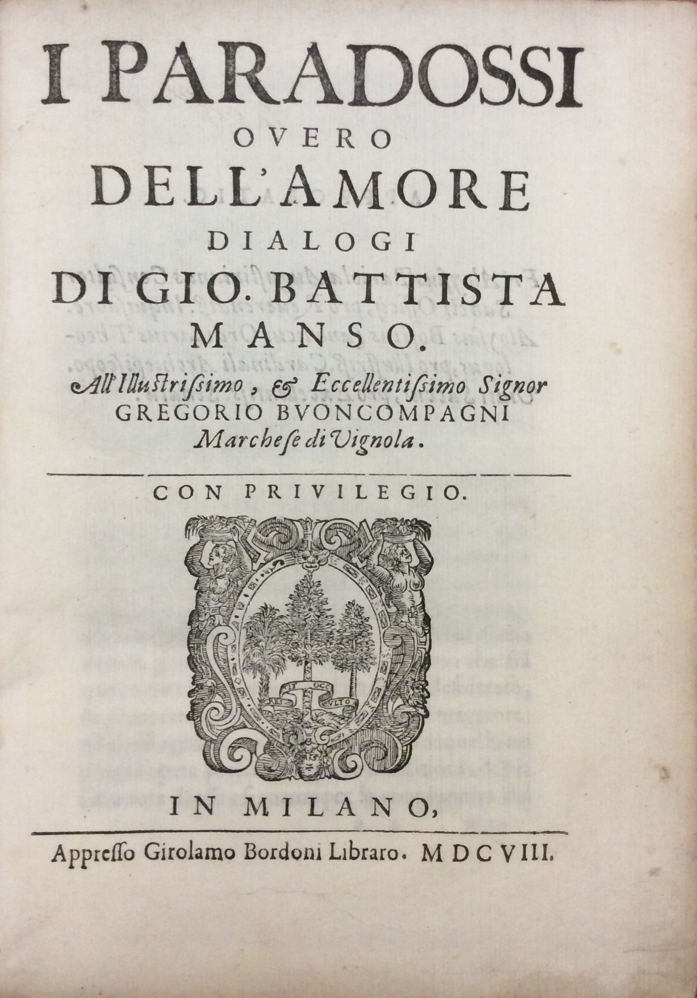 I PARADOSSI OVERO DELL'AMORE. - Dialogi.