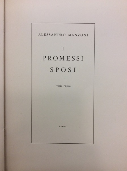 I PROMESSI SPOSI.