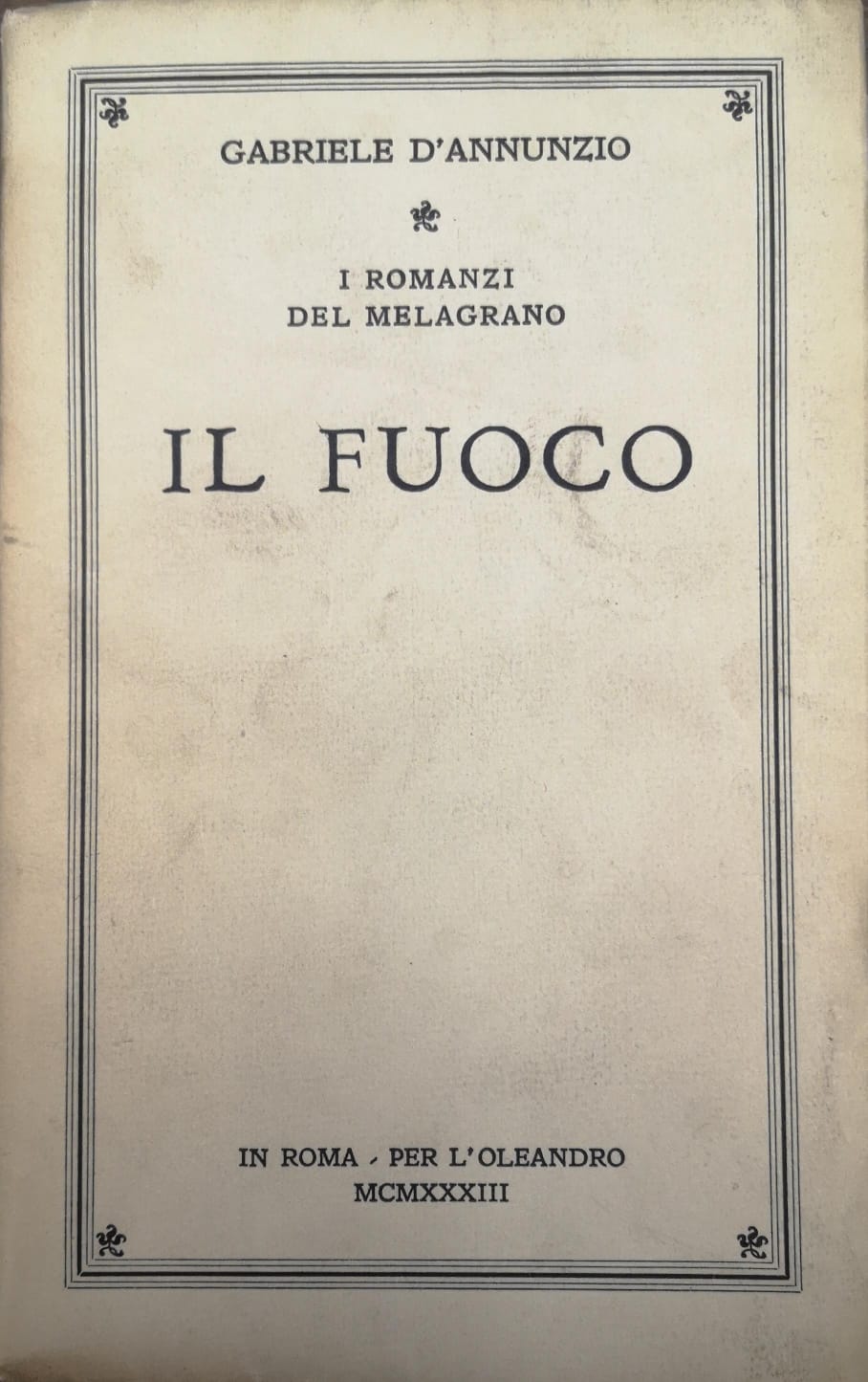 IL FUOCO. - I Romanzi Del Melagrano.