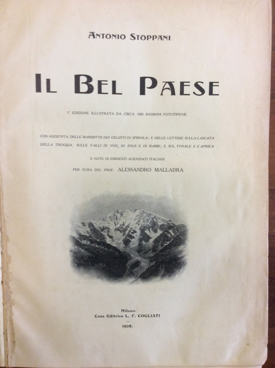IL BEL PAESE. - Prima edizione illustrata. Per cura del …