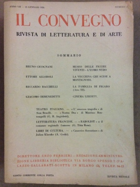 IL CONVEGNO. ANNO VII. ANNATA COMPLETA 1926. - Rivista di …