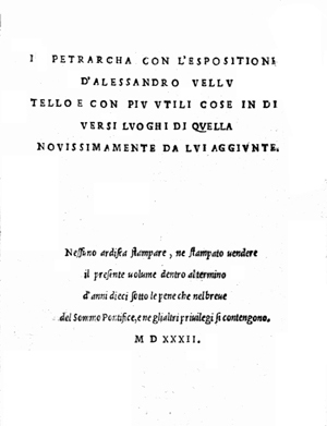IL PETRARCHA CON L'ESPOSITIONE D'ALESSANDRO VELLUTELLO E CON PIU UTILI …
