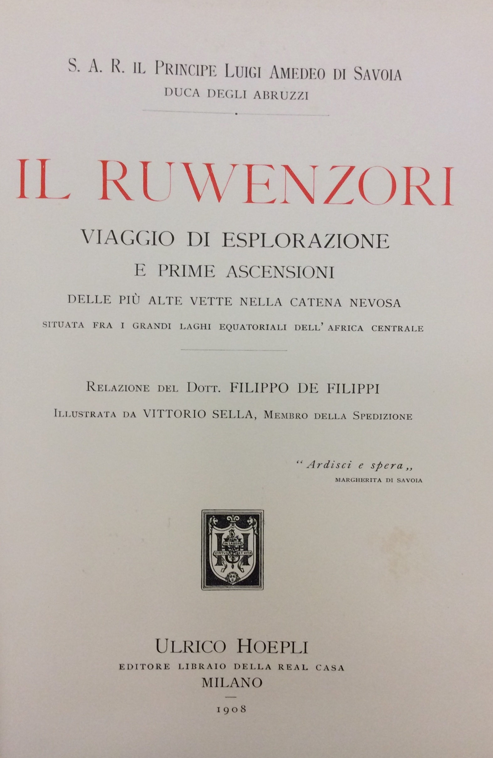 IL RUWENZORI. - Viaggio di esplorazione e prime ascensioni delle …