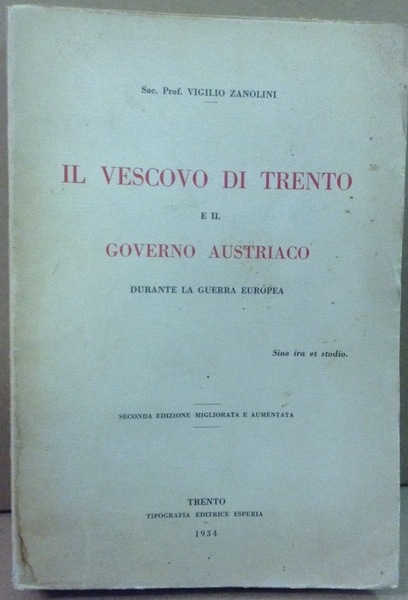 IL VESCOVO DI TRENTO E IL GOVERNO AUSTRIACO DURANTE LA …