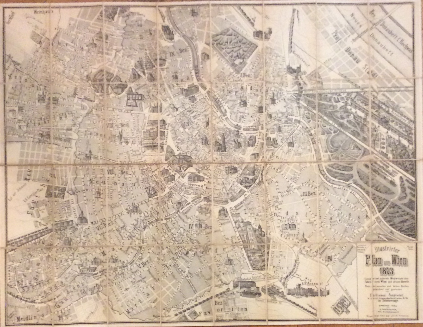ILLUSTRIRTER PLAN VON WIEN 1873. - Einziger und sicherster Wegweiser …