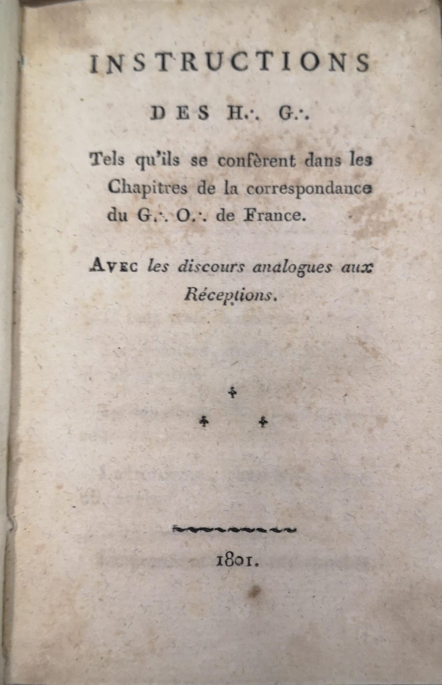 INSTRUCTION DES H. : G. - Tels qu'ils se confèrent …