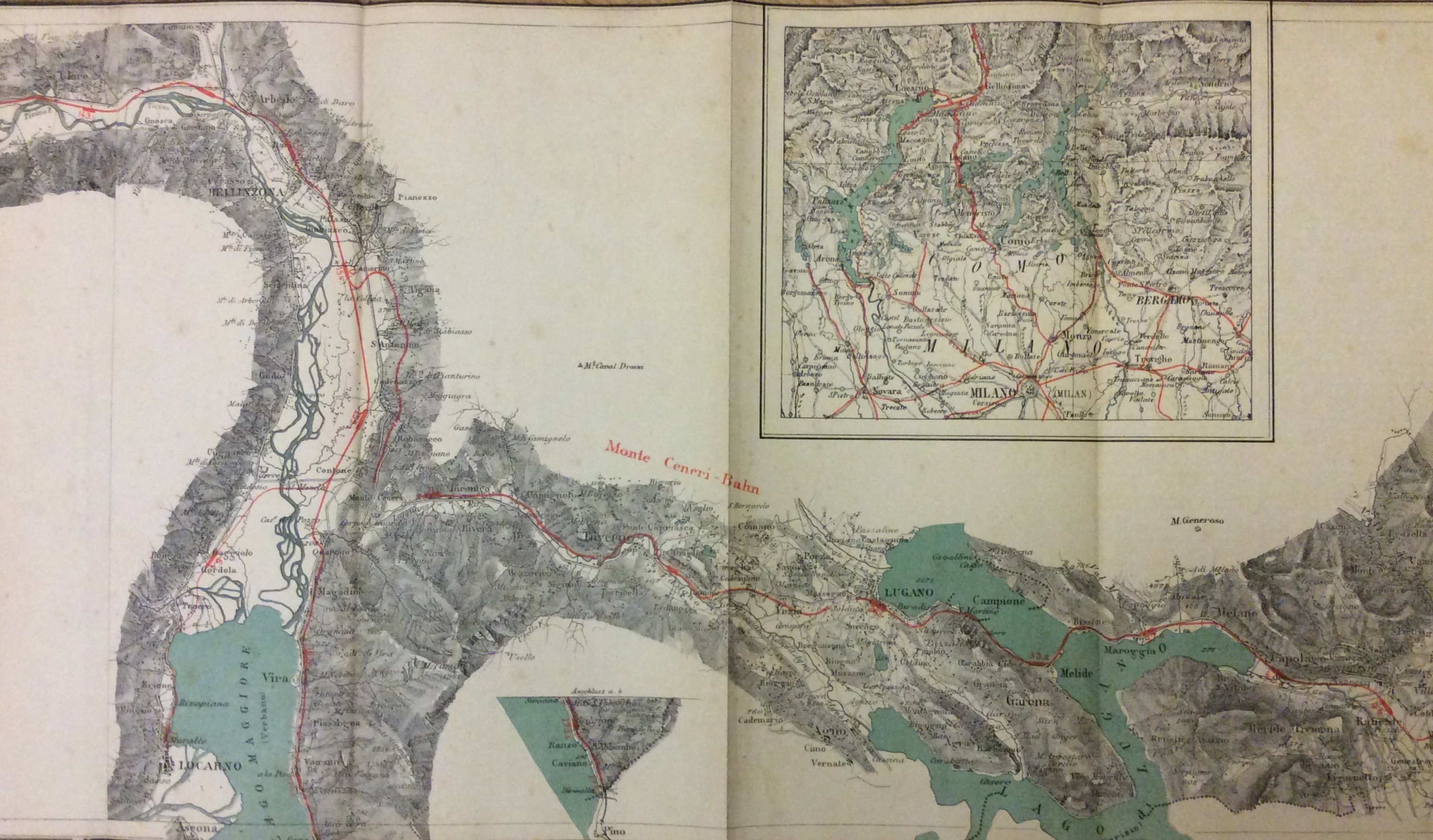 KARTE DER ST. GOTTHARD-BAHN / CARTE DU CHEMIN DE FER …