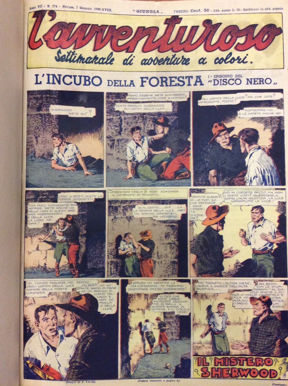 L'AVVENTUROSO. - Grande settimanale per tutti. Direttore responsabile: P. Lorenzini …