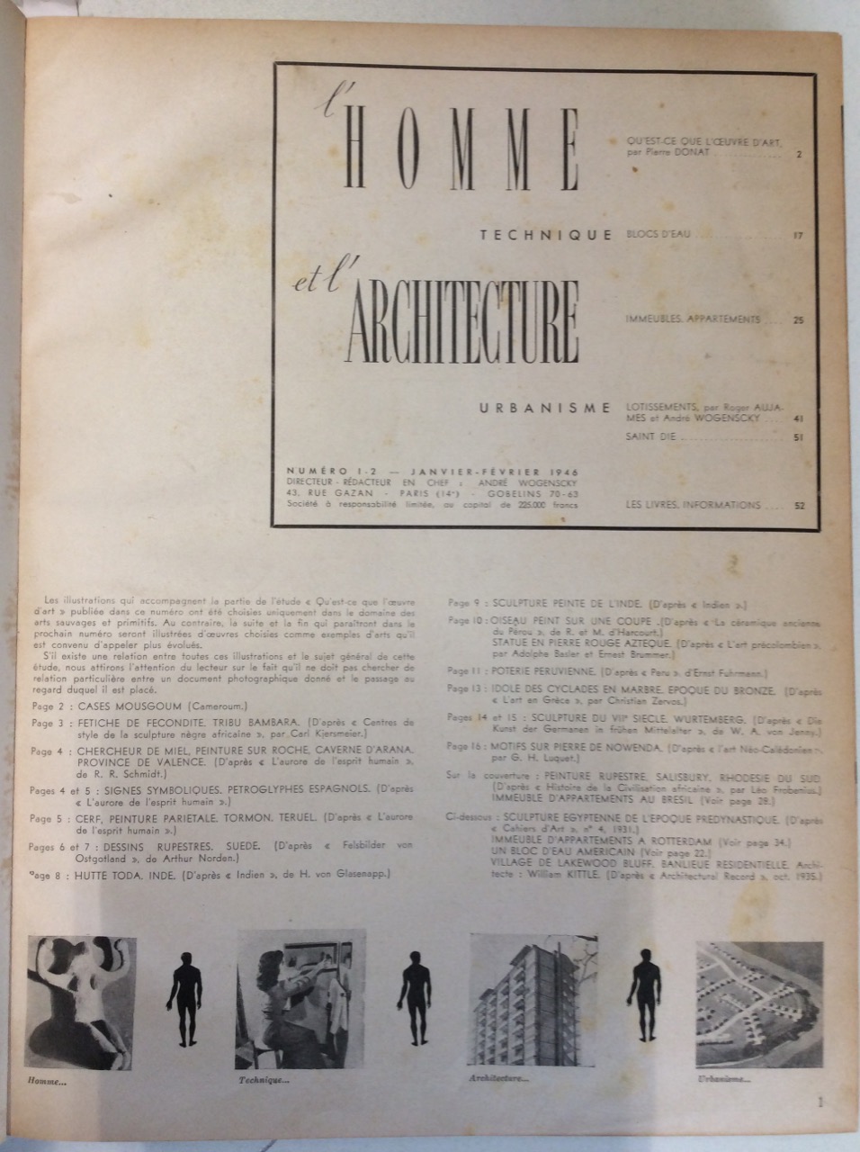 L'HOMME ET L'ARCHITECTURE. - Technique - Urbanisme.