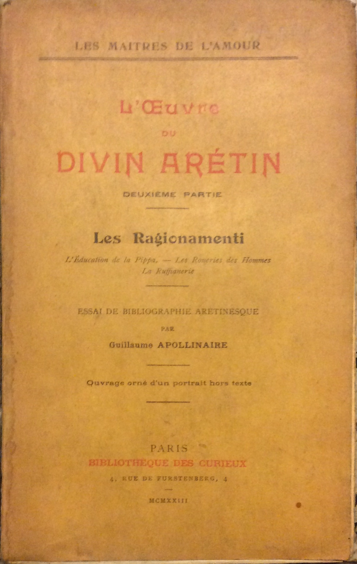 L'OEUVRE DU DIVIN ARETIN. - Introduction et notes - Essai …