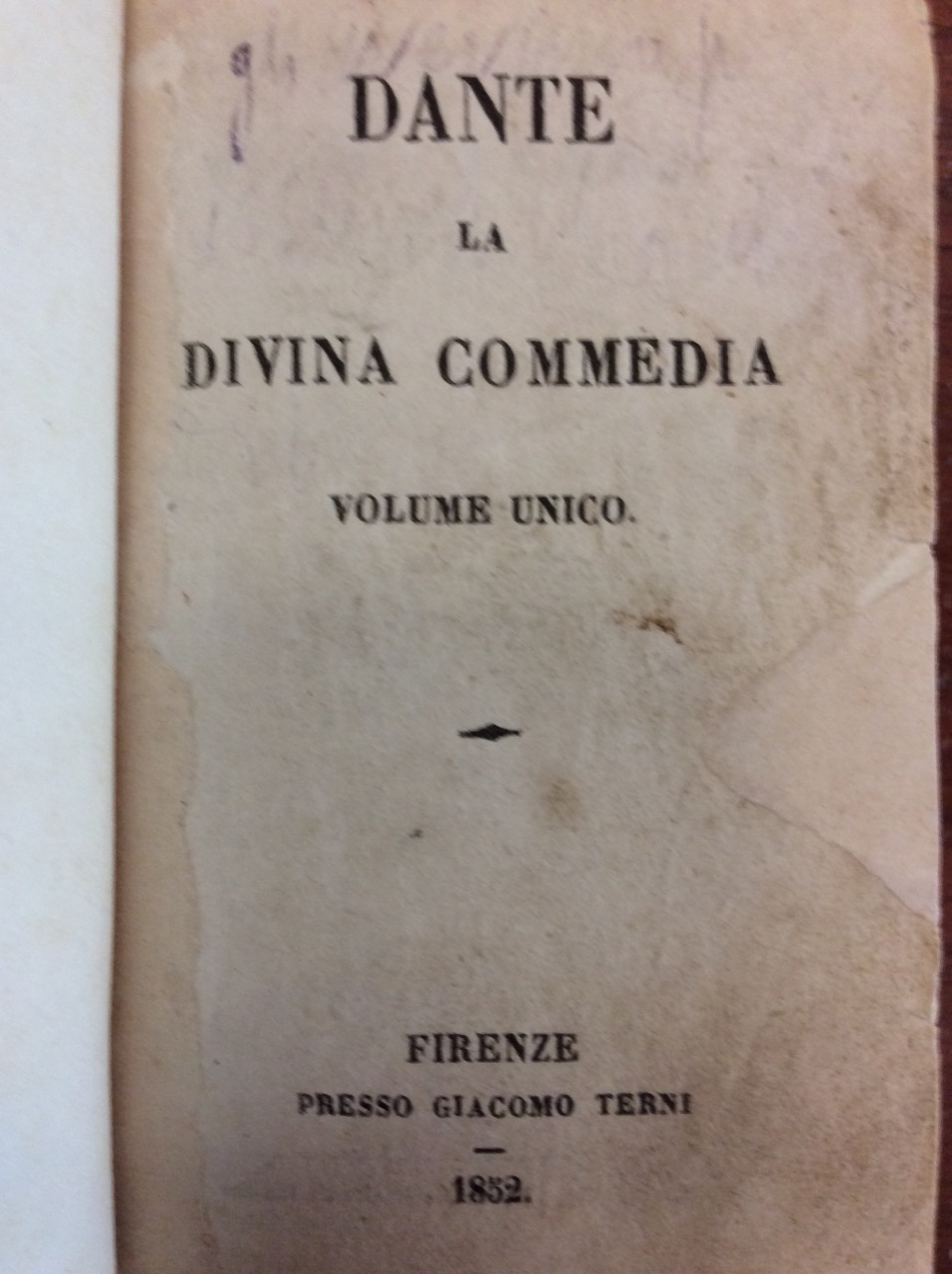 LA DIVINA COMMEDIA. - Volume unico.