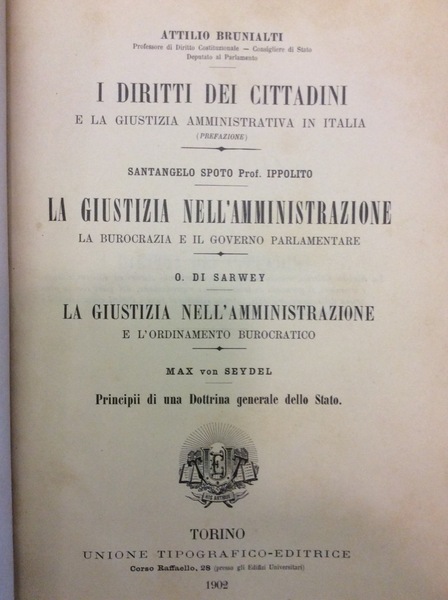 LA GIUSTIZIA NELL'AMMINISTRAZIONE (La burocrazia e il governo parlamentare) - …