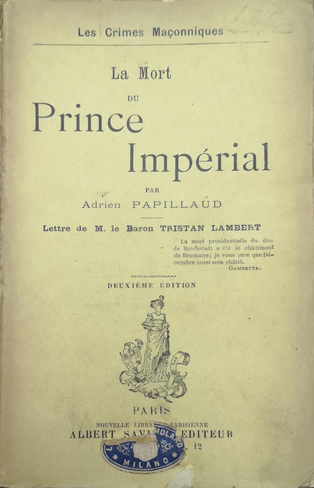 LA MORT DU PRINCE IMPERIAL. - Lettre de M. Le …
