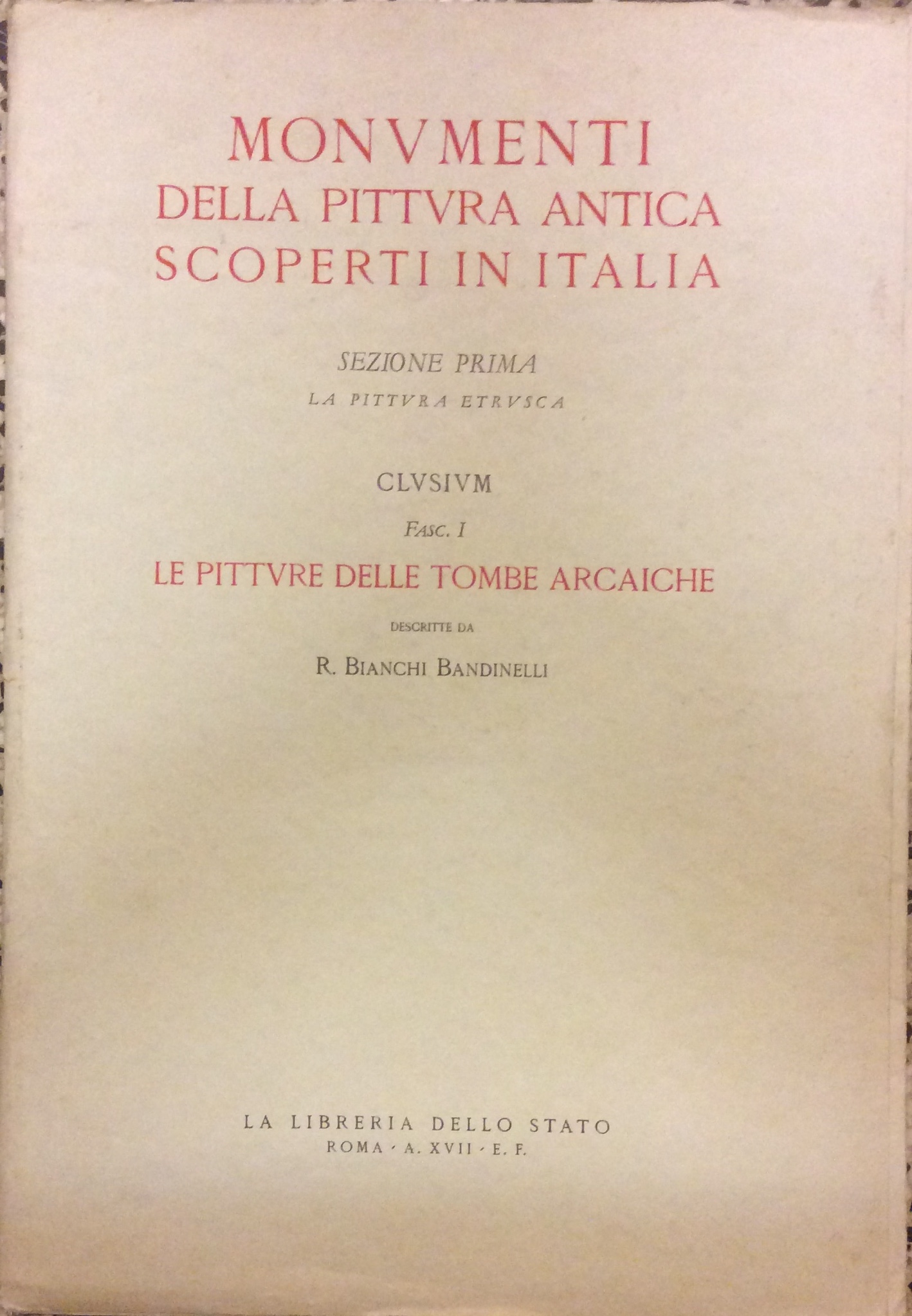 LE PITTURE DELLE TOMBE ARCAICHE. - Monumenti della pittura antica …