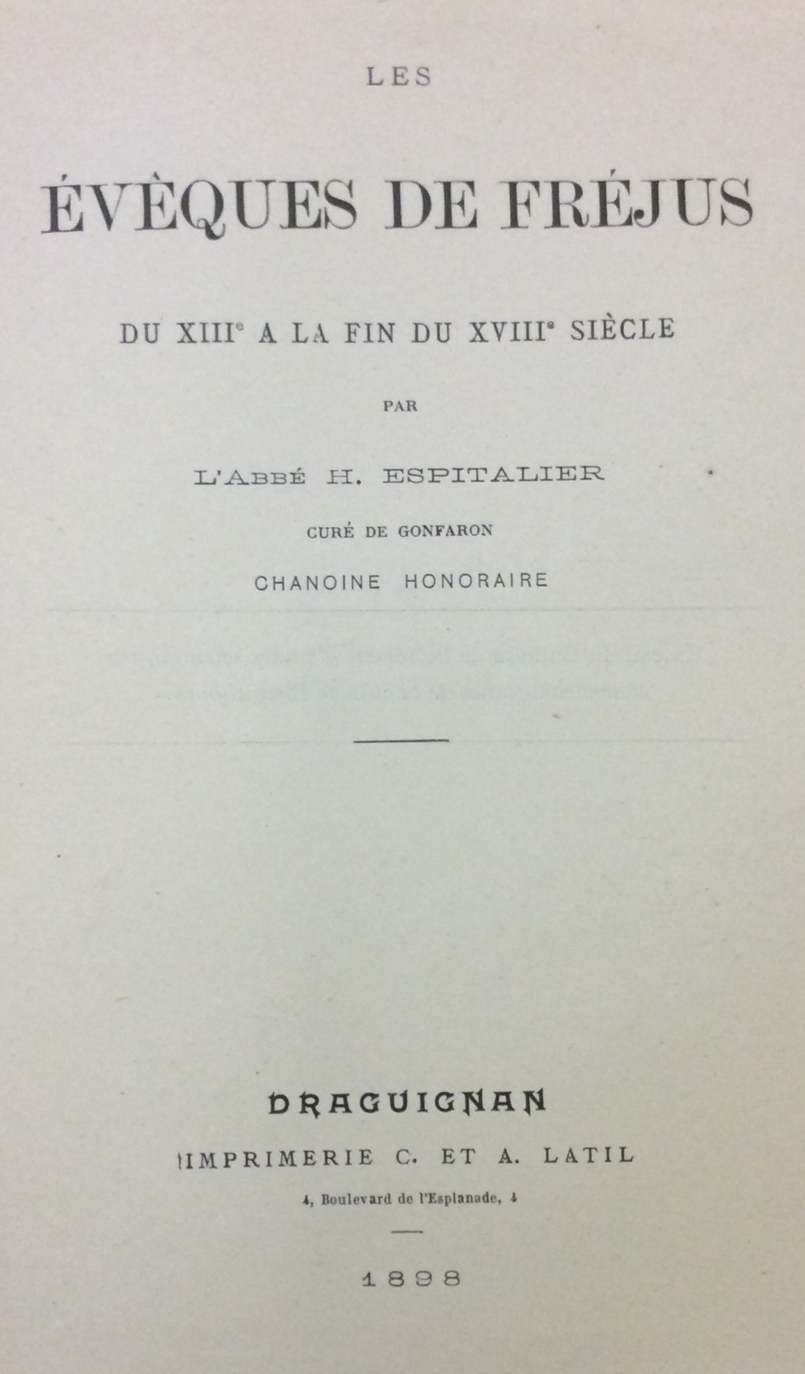 LES EVÊQUES DE FREJUS DU XIII À LA FIN DU …