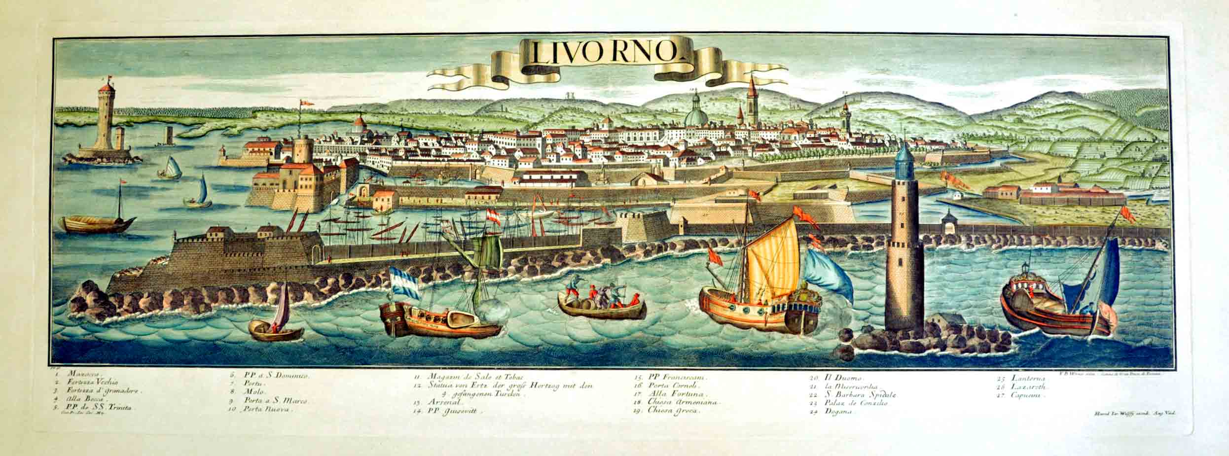 LIVORNO. - (Riproduzione di stampa d'epoca).