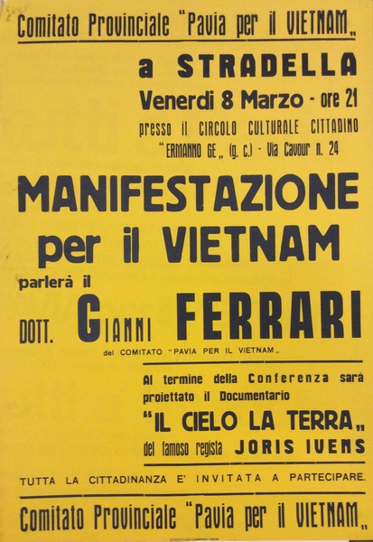 MANIFESTAZIONE PER IL VIETNAM. - A Stradella Venerdì 8 marzo …