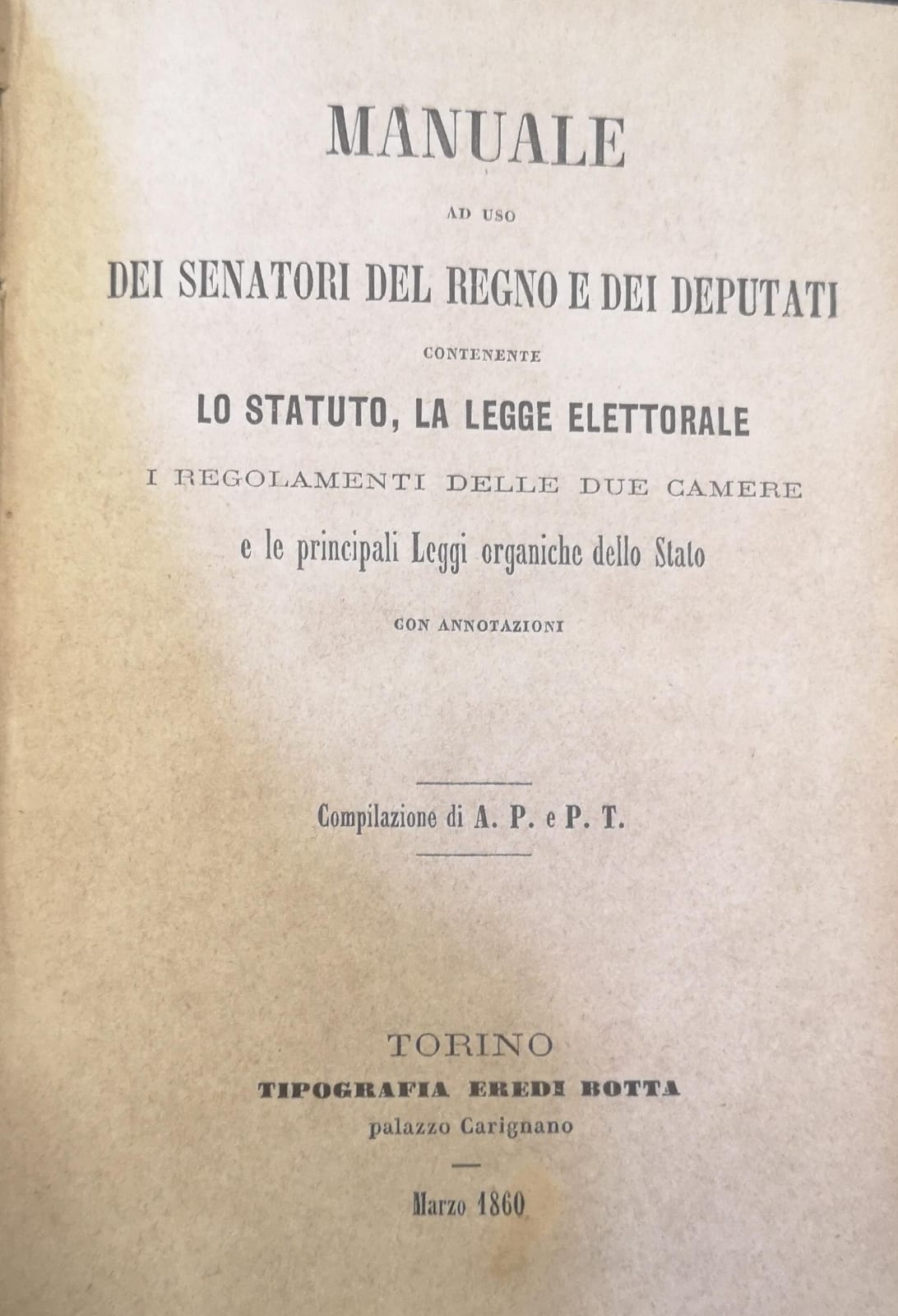 MANUALE AD USO DEI SENATORI DEL REGNO E DEI DEPUTATI …