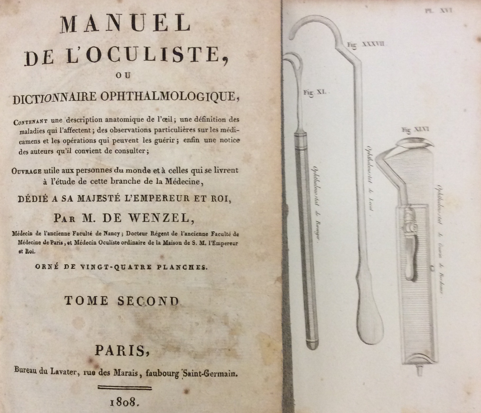 MANUEL DE L'OCULISTE, OU DICTIONNAIRE OPHTHALMOLOGIQUE. - Ouvrage utile aux …