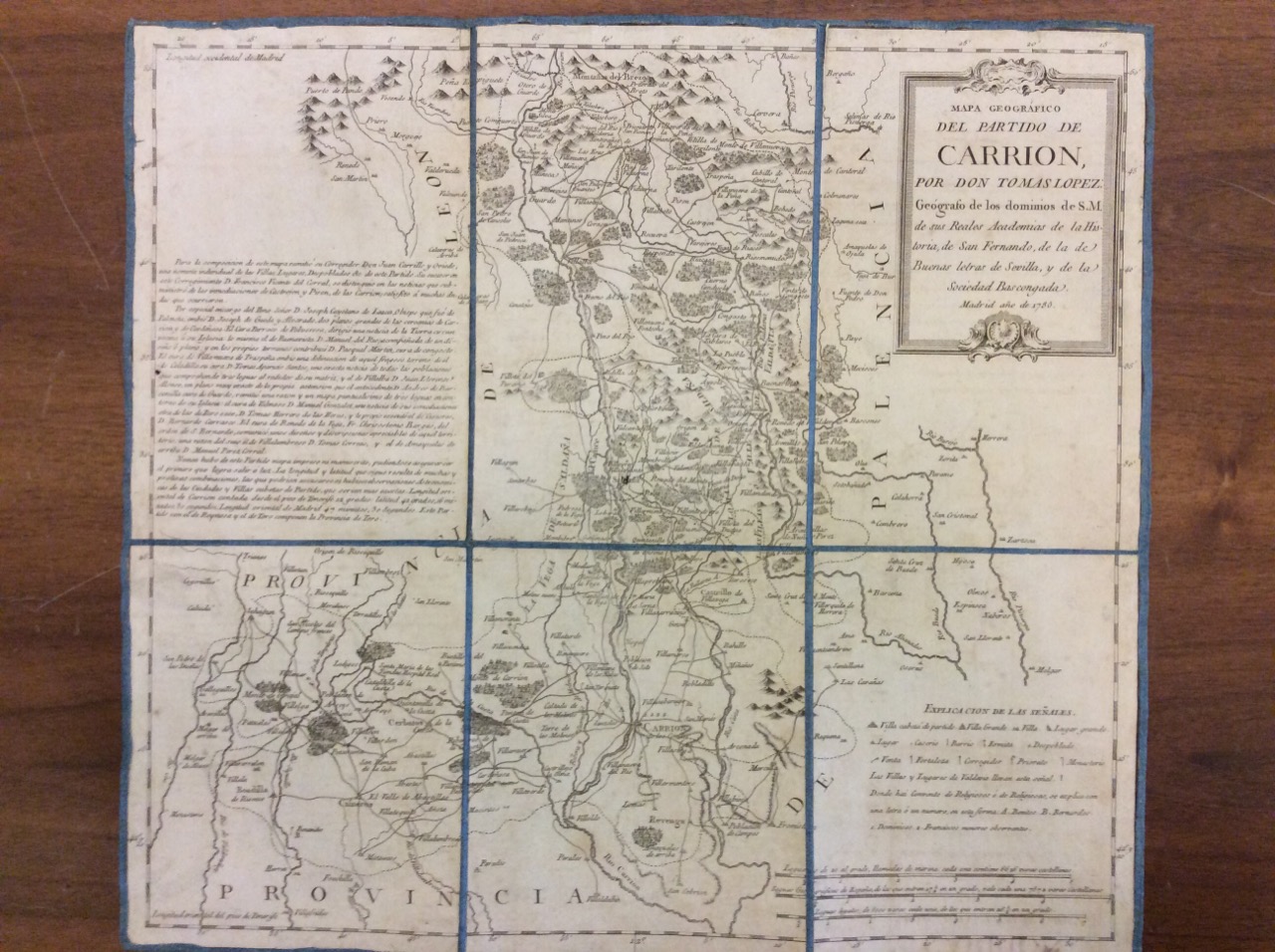 MAPA GEOGRAFICO DEL PARTIDO DE CARRION. - Por D. Tomas …