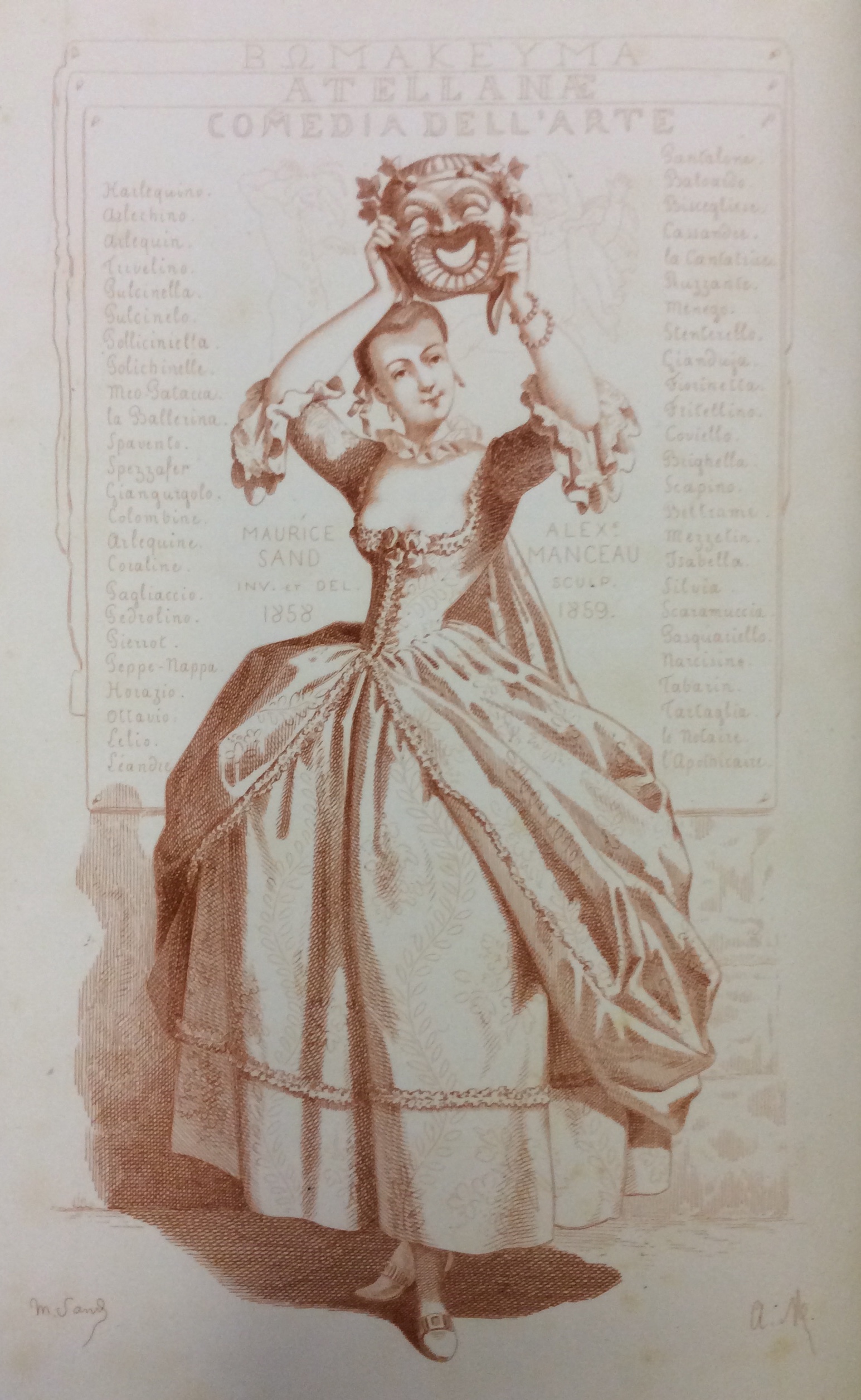 MASQUES ET BOUFFONS. - (Comédie Italienne). Texte et dessins par …