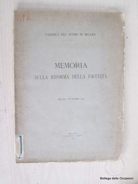 MEMORIA SULLA RIFORMA DELLA FACCIATA.