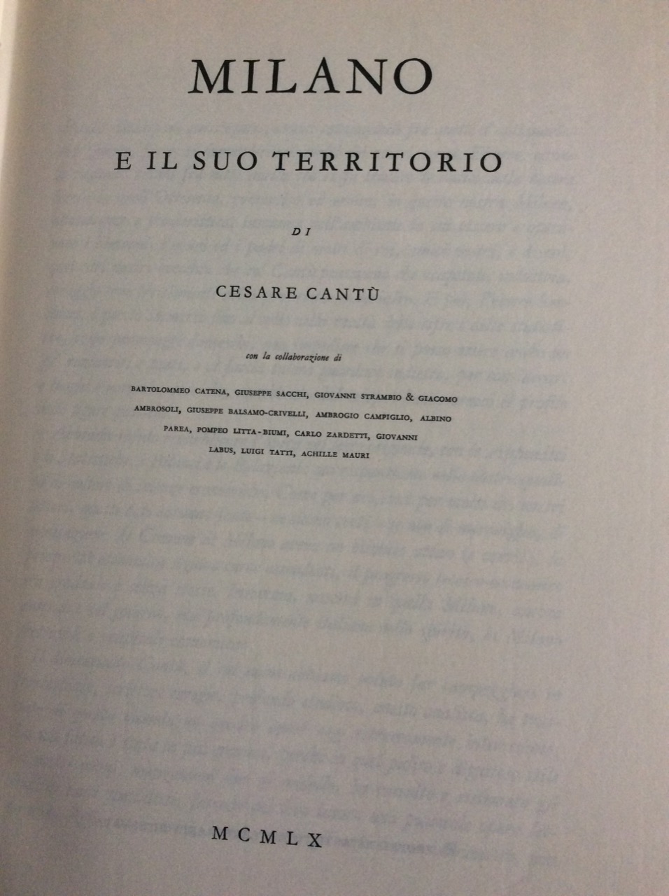 MILANO E IL SUO TERRITORIO.