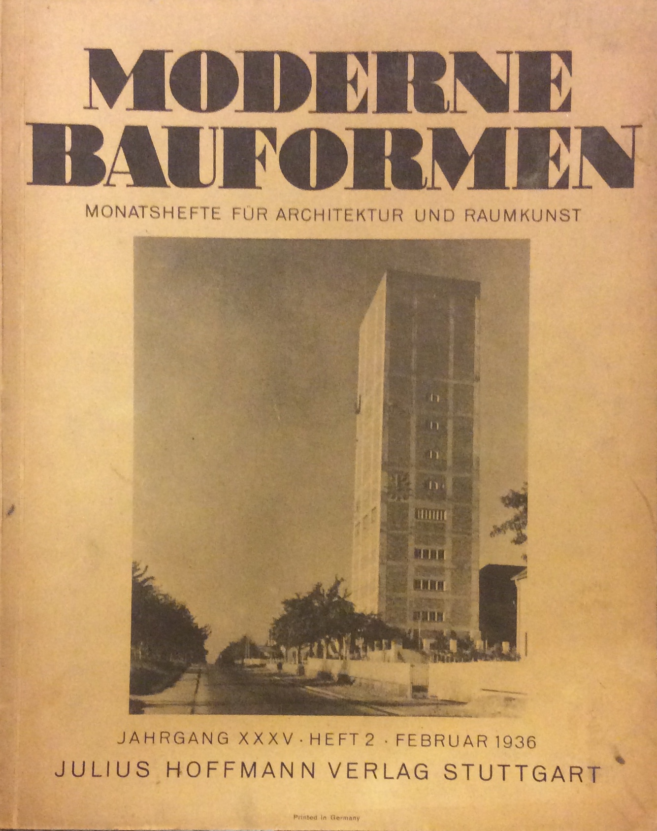 MODERNE BAUFORMEN - HEFT 2. FEBRUAR 1936. - Monatshefte fur …