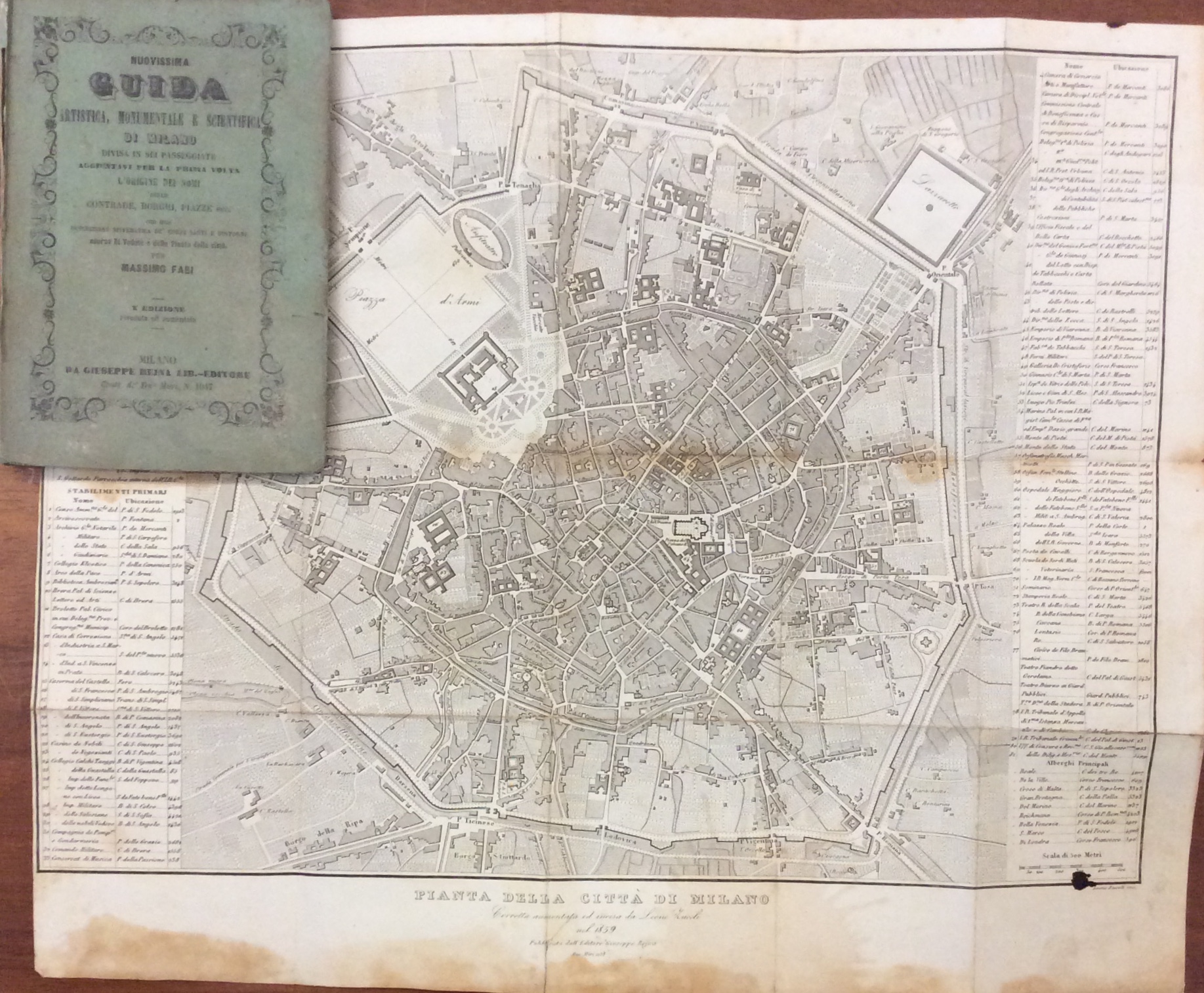 NUOVISSIMA GUIDA ARTISTICA MONUMENTALE E SCIENTIFICA DI MILANO. - Divisa …