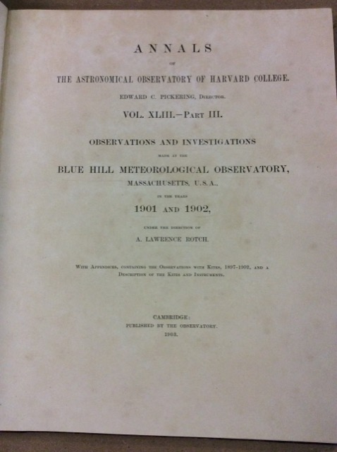 OBSERVATIONS AND INVESTIGATIONS MADE AT THE BLUE HILL METEOROLOGICAL OBSERVATORY, …
