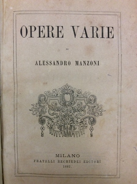 OPERE VARIE.