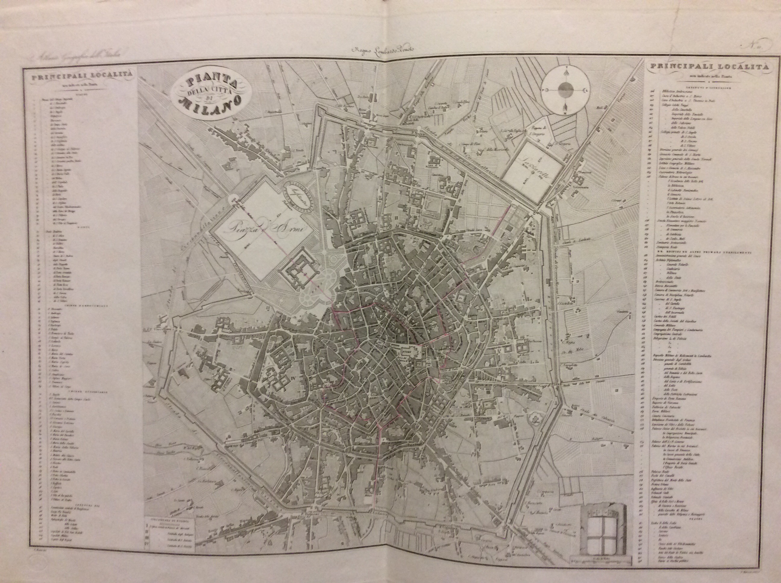 PIANTA DELLA CITTA' DI MILANO. - Atlante geografico dell'Italia.