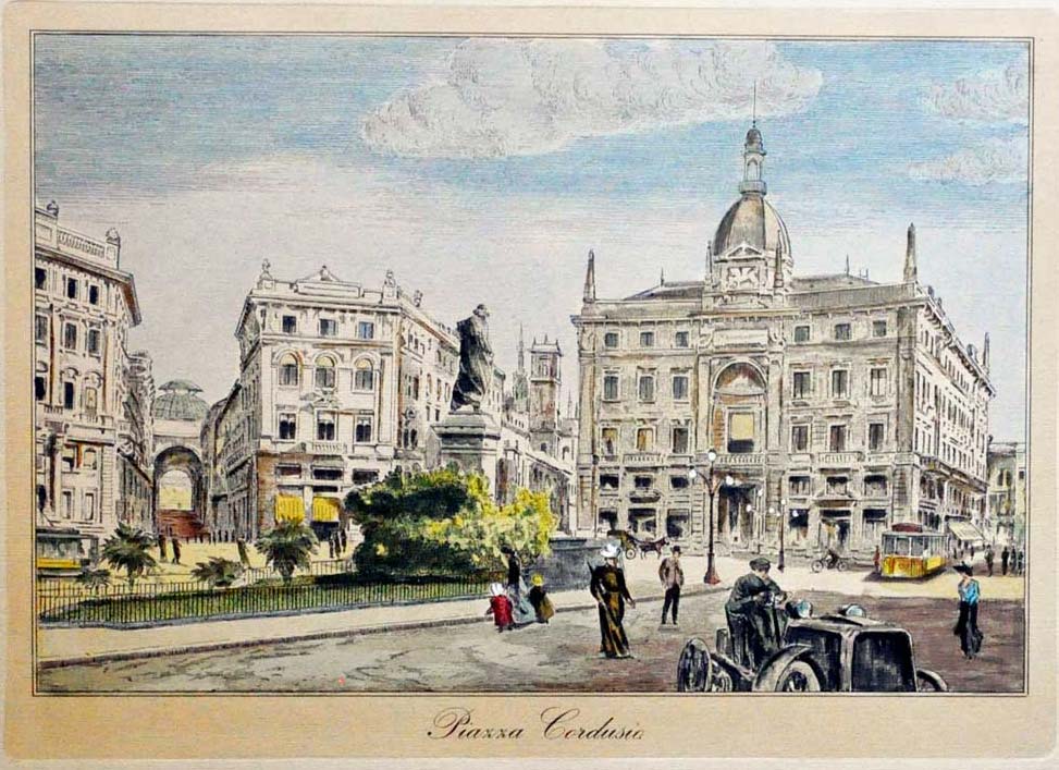 PIAZZA CORDUSIO (MILANO). - (Riproduzione di stampa d'epoca).