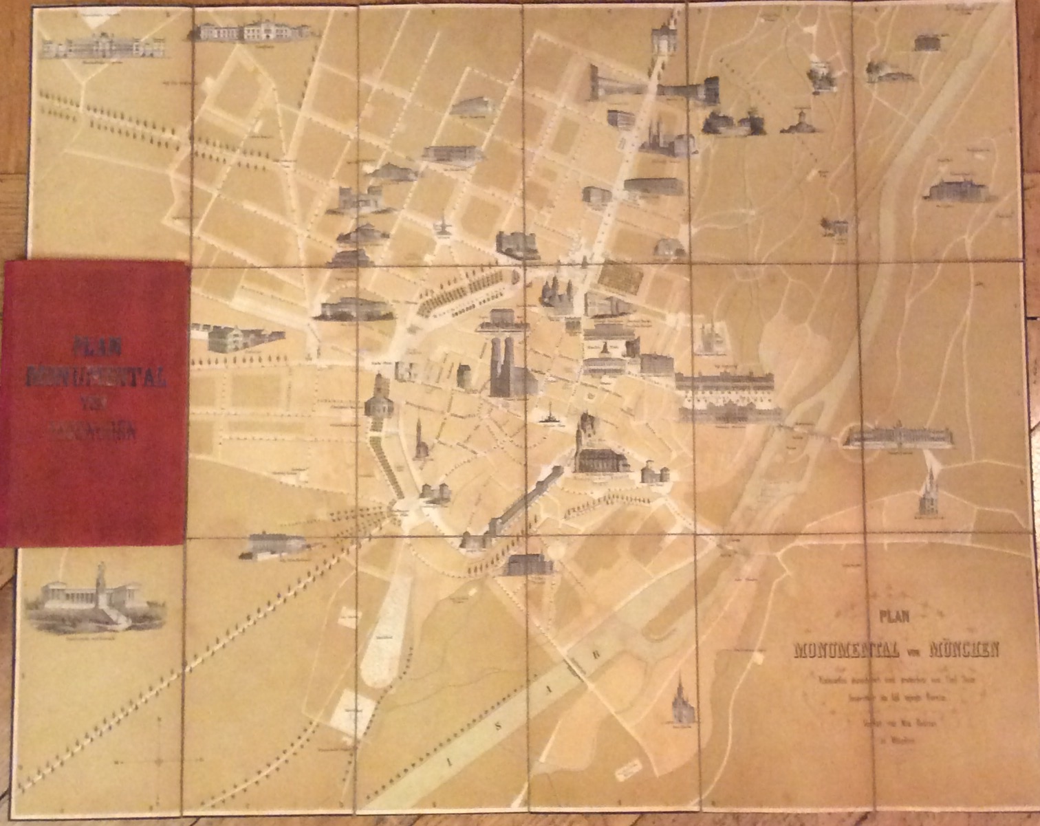 PLAN MONUMENTAL VON MÜNCHEN. - Entworfen gezeichnet und gestochen von …