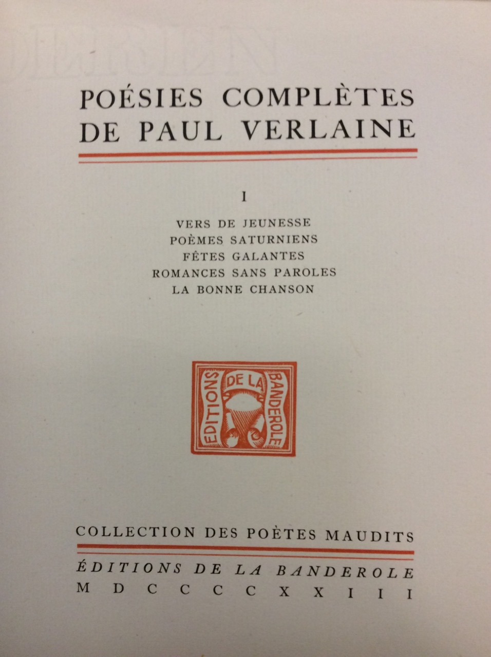 POESIES COMPLETES. - Collection des poètes maudits.