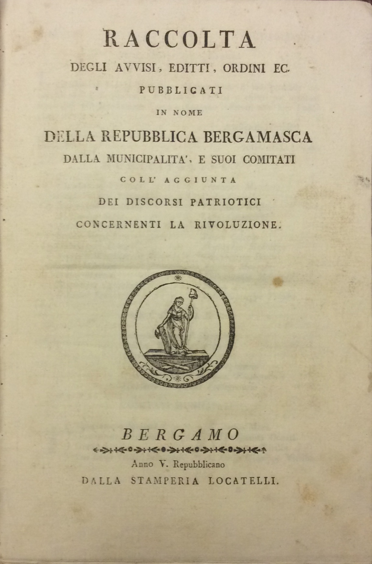 RACCOLTA DEGLI AVVISI, EDITTI, ORDINI EC. PUBBLICATI IN NOME DELLA …