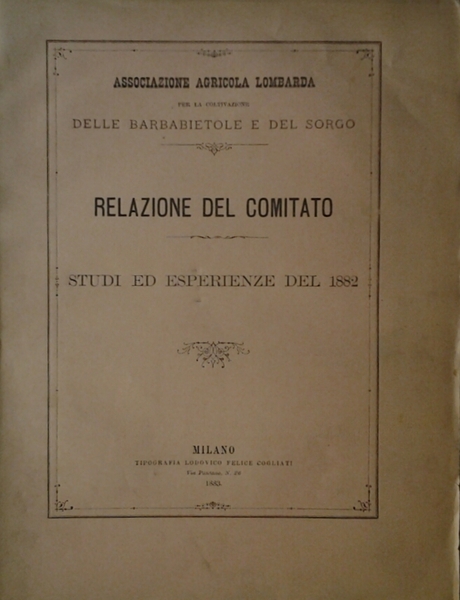 RELAZIONE DEL COMITATO. STUDI ED ESPERIENZE DEL 1882.